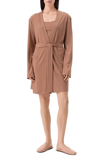 Халат EDOMO коричневого цвета по цене 20900 руб., арт. C011001FW2324, фото 3 Халат EDOMO, арт. C011001FW2324, фото 3