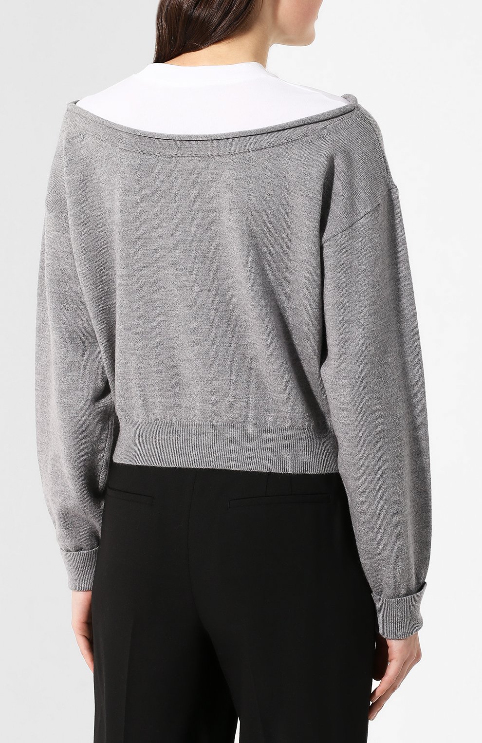 Шерстяной пуловер ALEXANDERWANG.T серого цвета по цене 41200 руб., арт. 4KC1201012, фото 4 Шерстяной пуловер ALEXANDERWANG.T, арт. 4KC1201012, фото 4