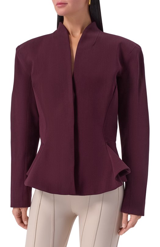 Жакет из вискозы и шерсти Mugler 25F1VE0466196 Бордовый  25F1VE0466196 Фото 3