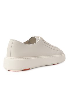 Женские кожаные кеды SANTONI молочного цвета, арт. WBCG61322BARCDYI | Фото 5 (Материал внешний: Натуральная кожа; Материал внутренний: �Натуральная кожа; Материал сплава: Проставлено; Драгоценные камни: Проставлено; Подошва: Платформа; Кросс-КТ: Низкие; Материал утеплителя: Без утеплителя; Стили: Кэжуэл)