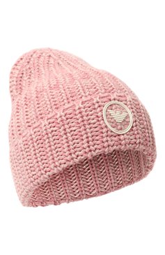 Детский комплект из шапки и шарфа EMPORIO ARMANI розового цвета, арт. 407529/3F491 | Фото 2 (Нос: Не проставлено; Материал: Шерсть, Синтетический материал, Текстиль; Материал сплава: Проставлено)