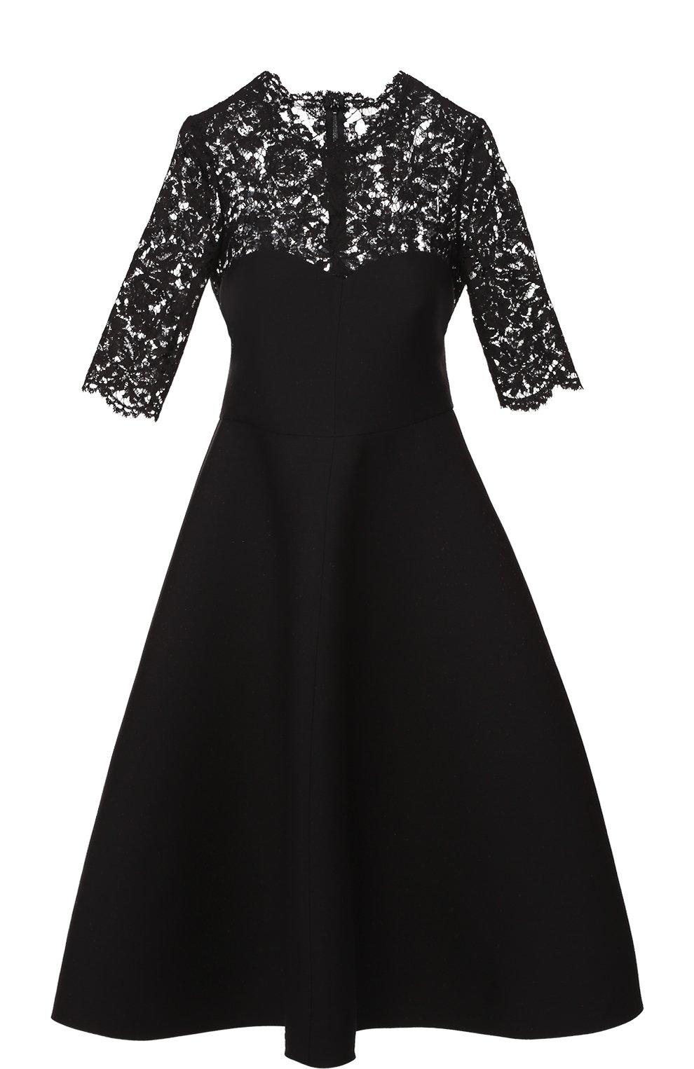 Приталенное платье с кружевным лифом и коротким рукавом VALENTINO, арт. MB3VABG6/360, фото 1