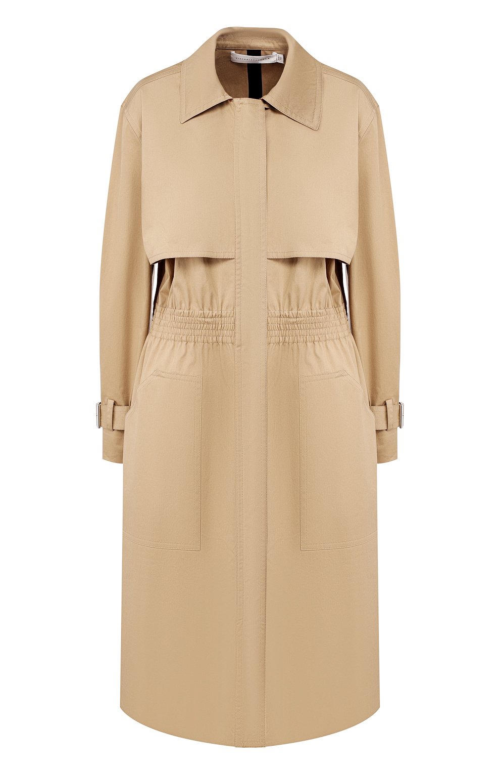 Хлопковый плащ VICTORIA BECKHAM бежевого цвета по цене 121500 руб., арт. CT SLM 81000A, фото 1 Хлопковый плащ VICTORIA BECKHAM, арт. CT SLM 81000A, фото 1