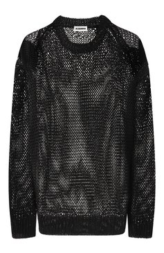 Женский шелковый пуловер JIL SANDER черного цвета, арт. J02GP0209/J16135 | Фото 1 (Материал сплава: Проставлено; Драгоценные камни: Проставлено; Материал внешний: Шелк; Рукава: Длинные; Женское Кросс-КТ: Пуловер-одежда; Стили: Минимализм; Длина (для топов): Стандартные)