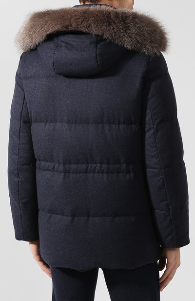 Шерстяной пуховик с меховой отделкой CORNELIANI, арт. 8425J7-9820182/00, фото 4