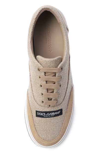 Комбинированные кеды dg sailing DOLCE & GABBANA бежевого цвета по цене 65350 руб., арт. CS2399/A0353, фото 5 Комбинированные кеды dg sailing DOLCE & GABBANA, арт. CS2399/A0353, фото 5