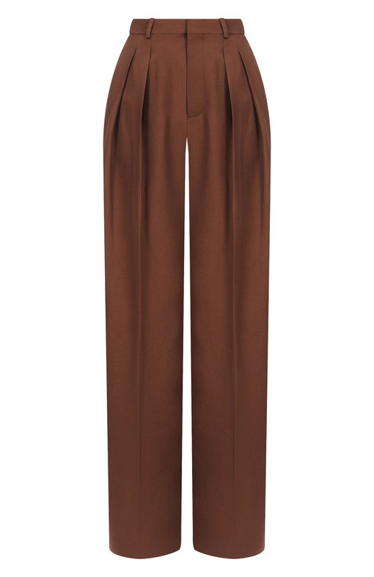 Шерстяные брюки Saint Laurent 824389/Y405W Коричневый 824389/Y405W