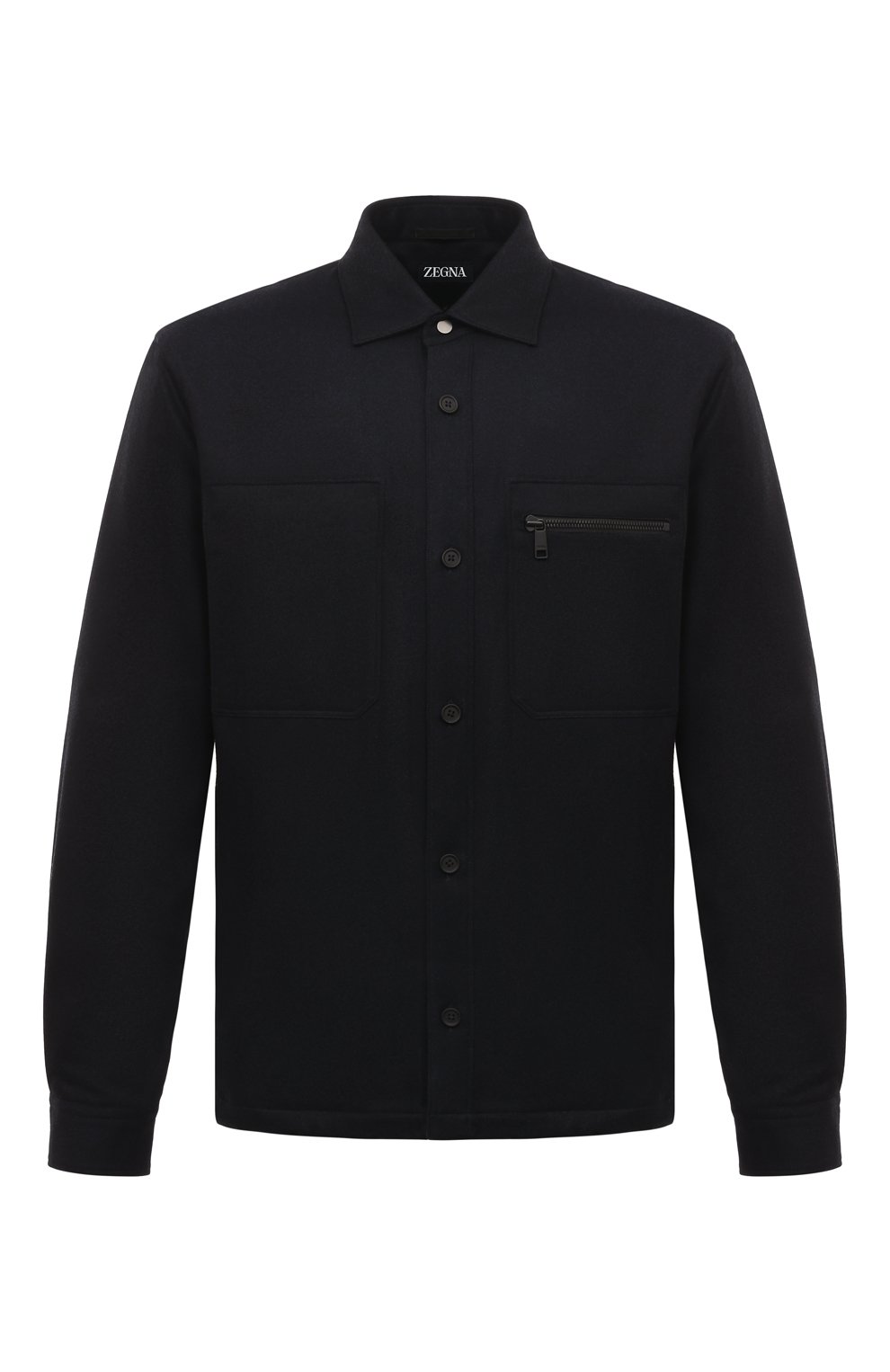 Шерстяная куртка-рубашка ZEGNA темно-синего цвета по цене 87550 руб., арт. UCV01A6/S0TM2, фото 1 Шерстяная куртка-рубашка ZEGNA, арт. UCV01A6/S0TM2, фото 1