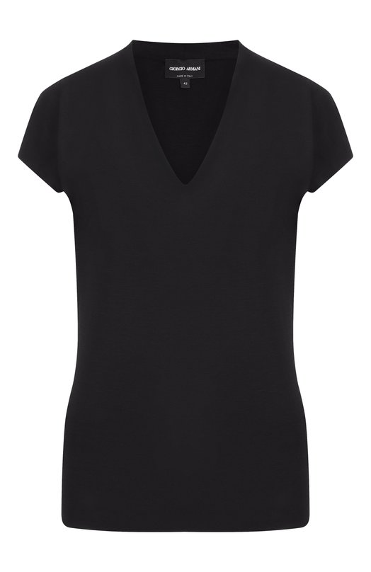 Футболка из вискозы и кашемира Giorgio Armani 8NAM94/AJV7Z Чёрный 8NAM94/AJV7Z