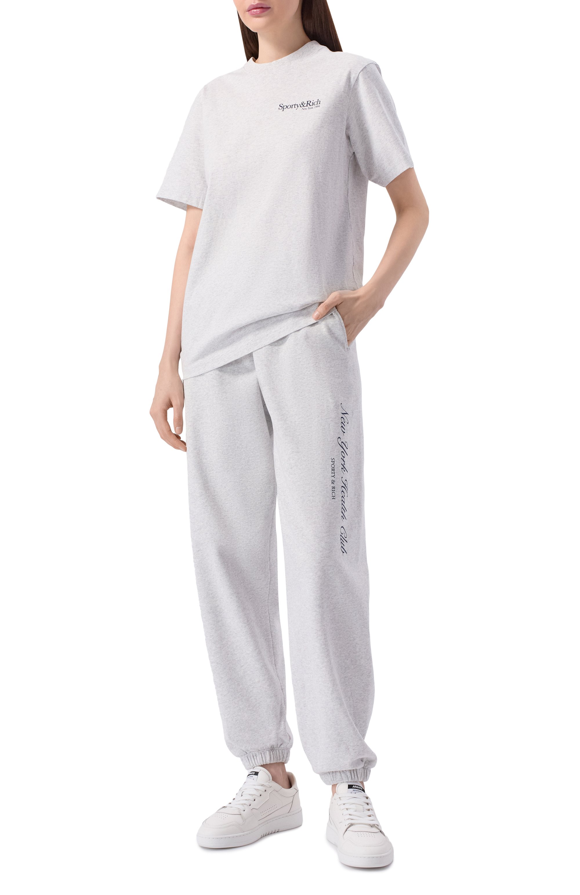 Хлопковые брюки SPORTY AND RICH, арт. PA03666043GY03, фото 2