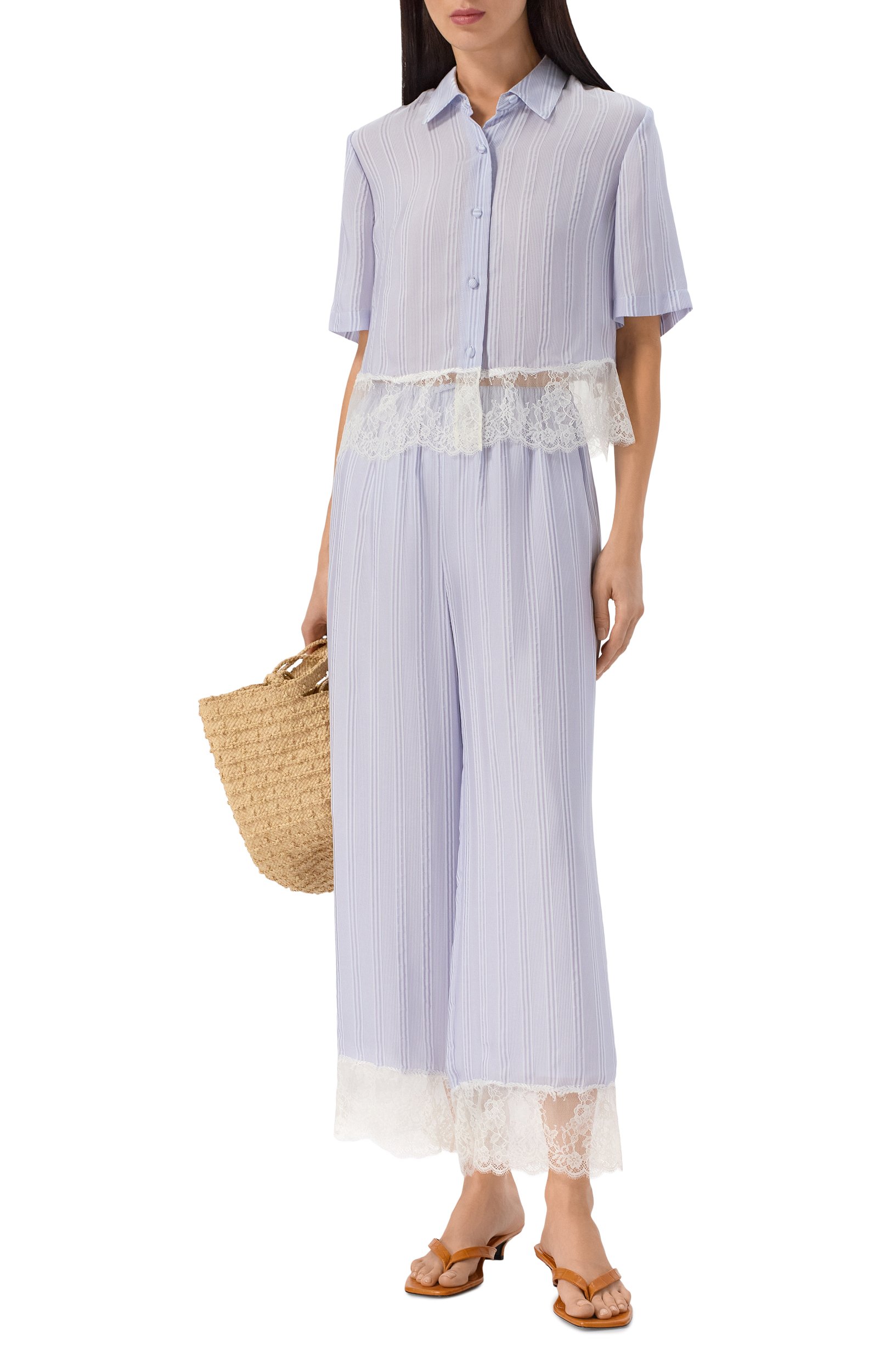 Шелковые брюки FRAME DENIM, арт. WE26WPA012/THE STRIPE LACE L0UNGE PANT, фото 2