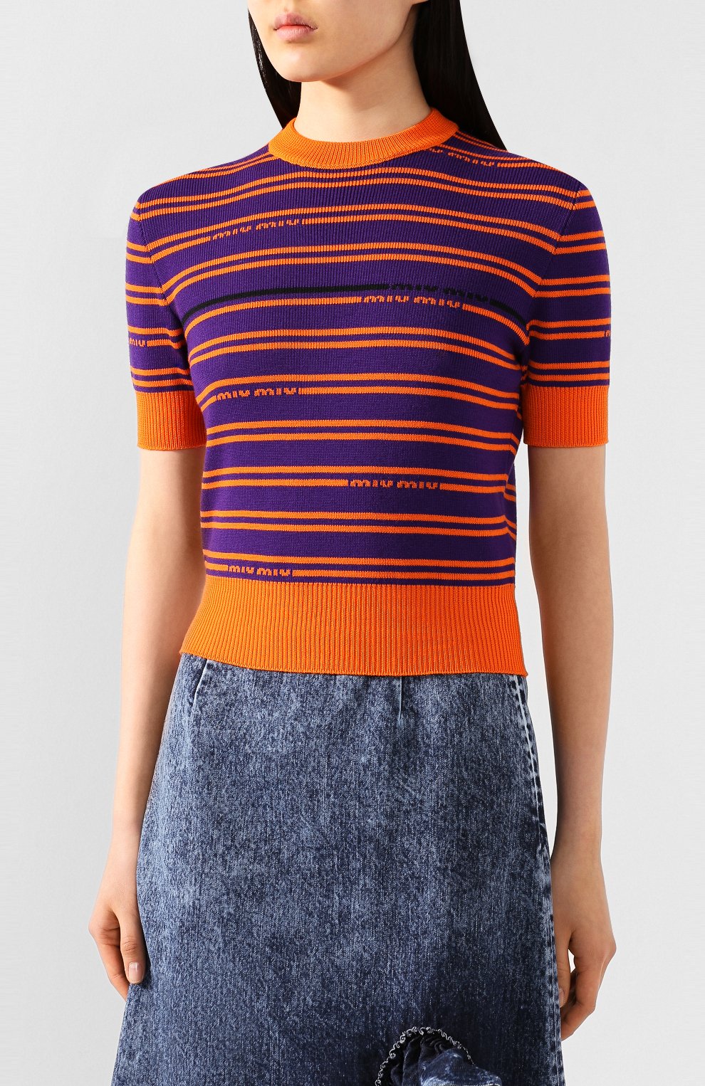 Шерстяной пуловер MIU MIU, арт. MML324-NOC-F0030, фото 3