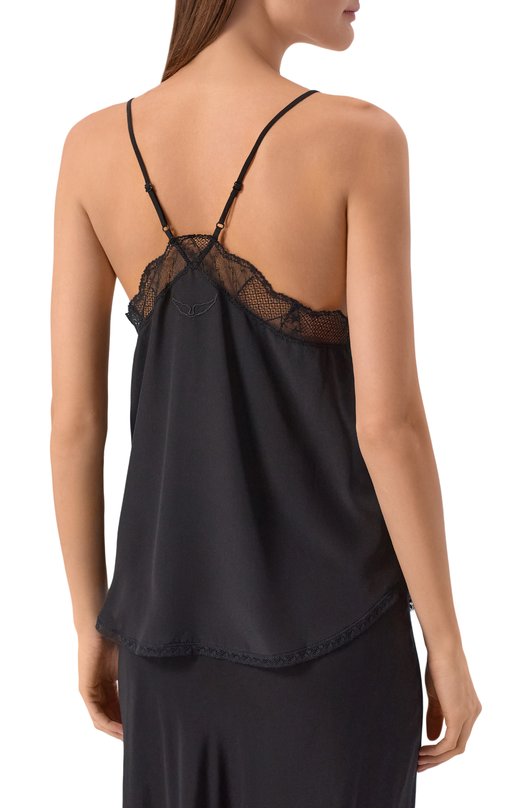 Шелковый топ Zadig and Voltaire WWCR01313 Чёрный  WWCR01313 Фото 4