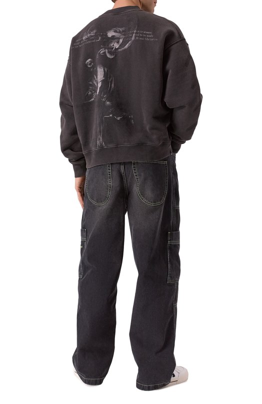 Хлопковый свитшот Off-White 0MBA054C99FLE009 Серый  0MBA054C99FLE009 Фото 2