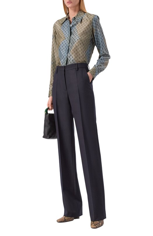 Шерстяные брюки Dries Van Noten 130923/3193 Синий  130923/3193 Фото 2