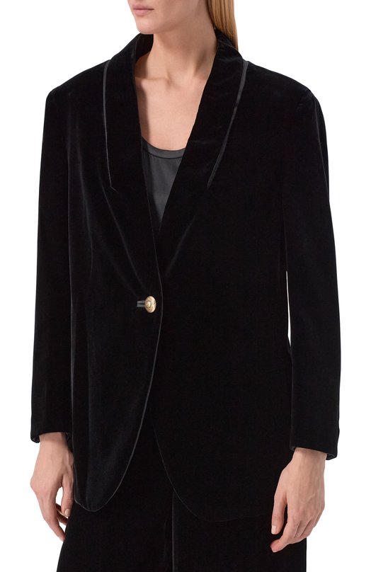 Бархатный жакет Giorgio Armani GW001555/AF20583 Чёрный  GW001555/AF20583 Фото 3