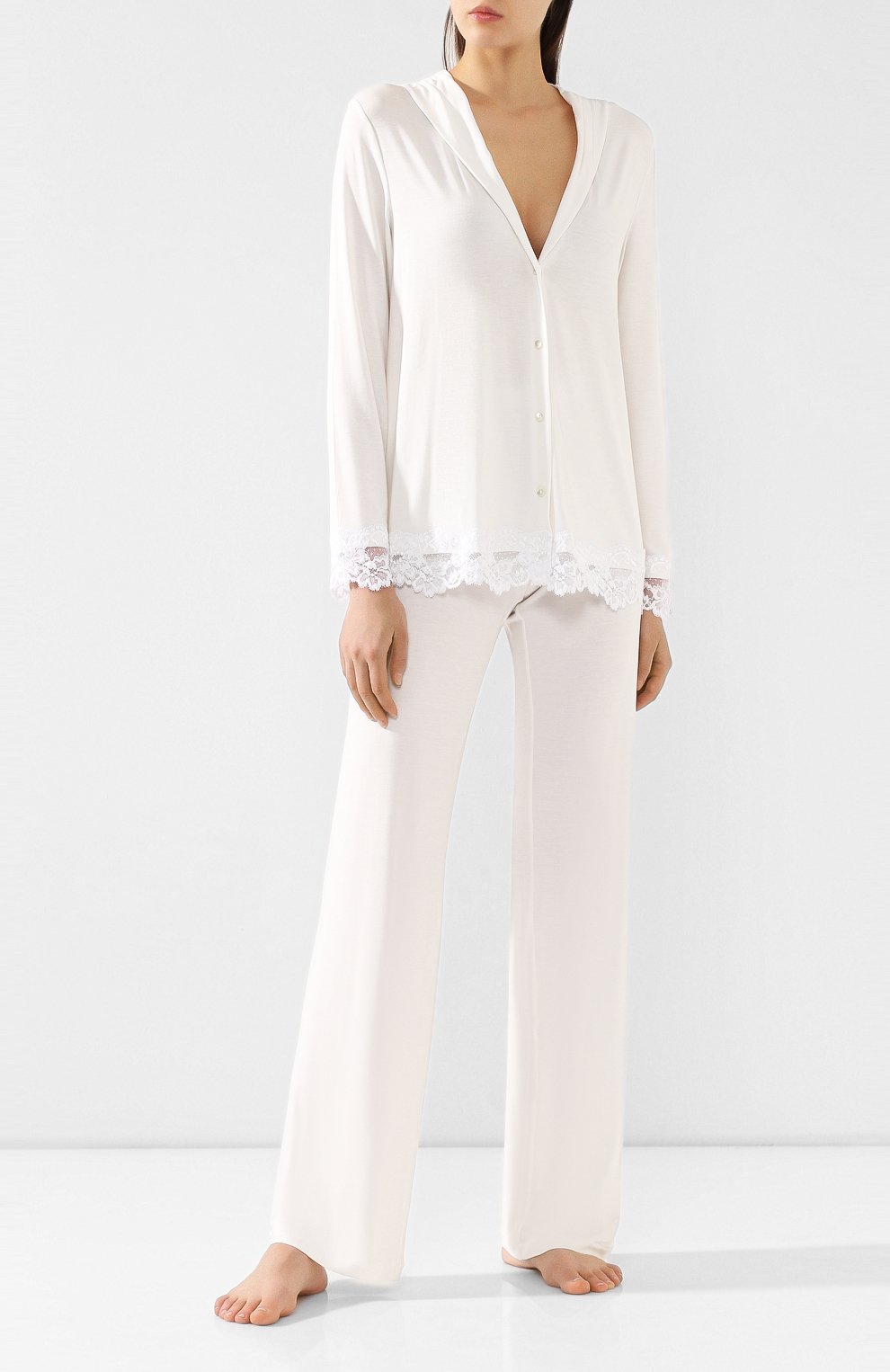 Пижама LA PERLA белого цвета по цене 43650 руб., арт. 0043600, фото 1 Пижама LA PERLA, арт. 0043600, фото 1