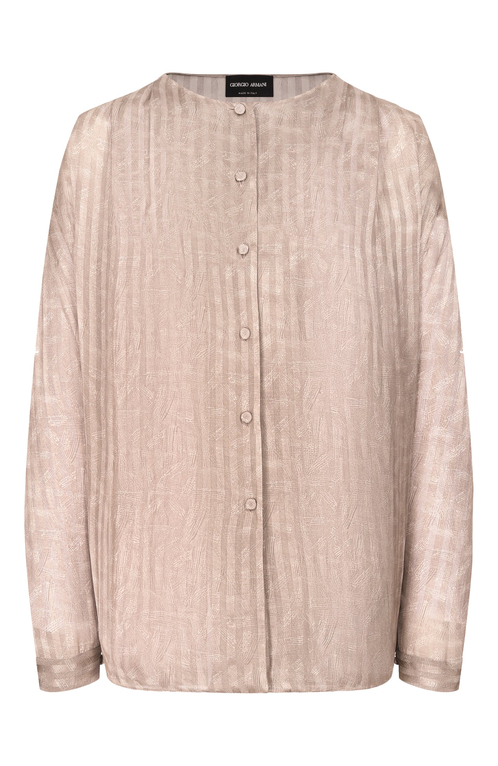 Шелковая блузка GIORGIO ARMANI серого цвета по цене 272500 руб., арт. GW004029/TE23038, фото 1 Шелковая блузка GIORGIO ARMANI, арт. GW004029/TE23038, фото 1