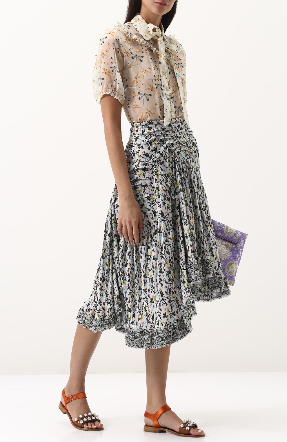 Кожаные сандалии с кристаллами и жемчужинами MIU MIU, арт. 5X744B/3I6Y, фото 2