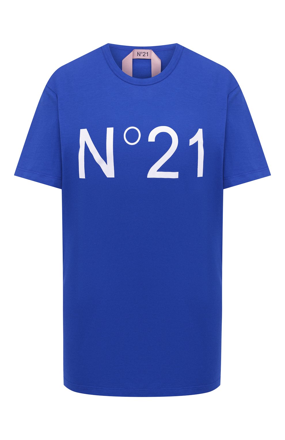Хлопковая футболка N21 синего цвета по цене 19950 руб., арт. 20I N2P0/F051/6314, фото 1 Хлопковая футболка N21, арт. 20I N2P0/F051/6314, фото 1