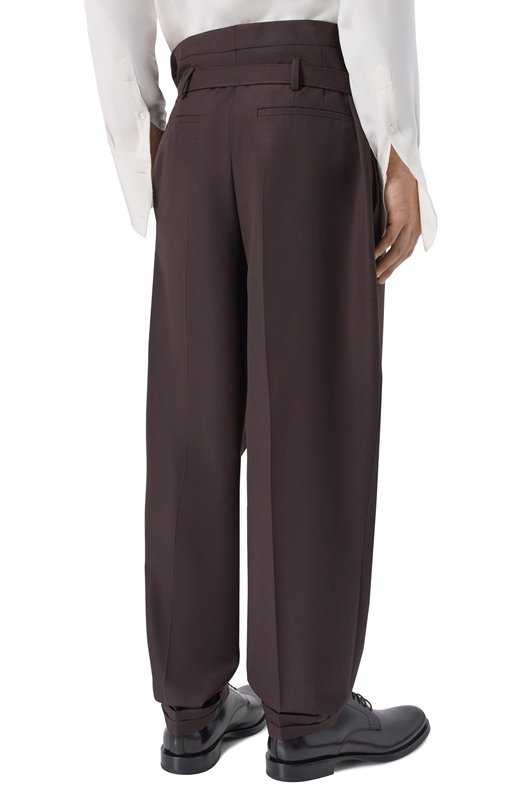 Шерстяные брюки Saint Laurent 857058/Y1N02 Коричневый  857058/Y1N02 Фото 4