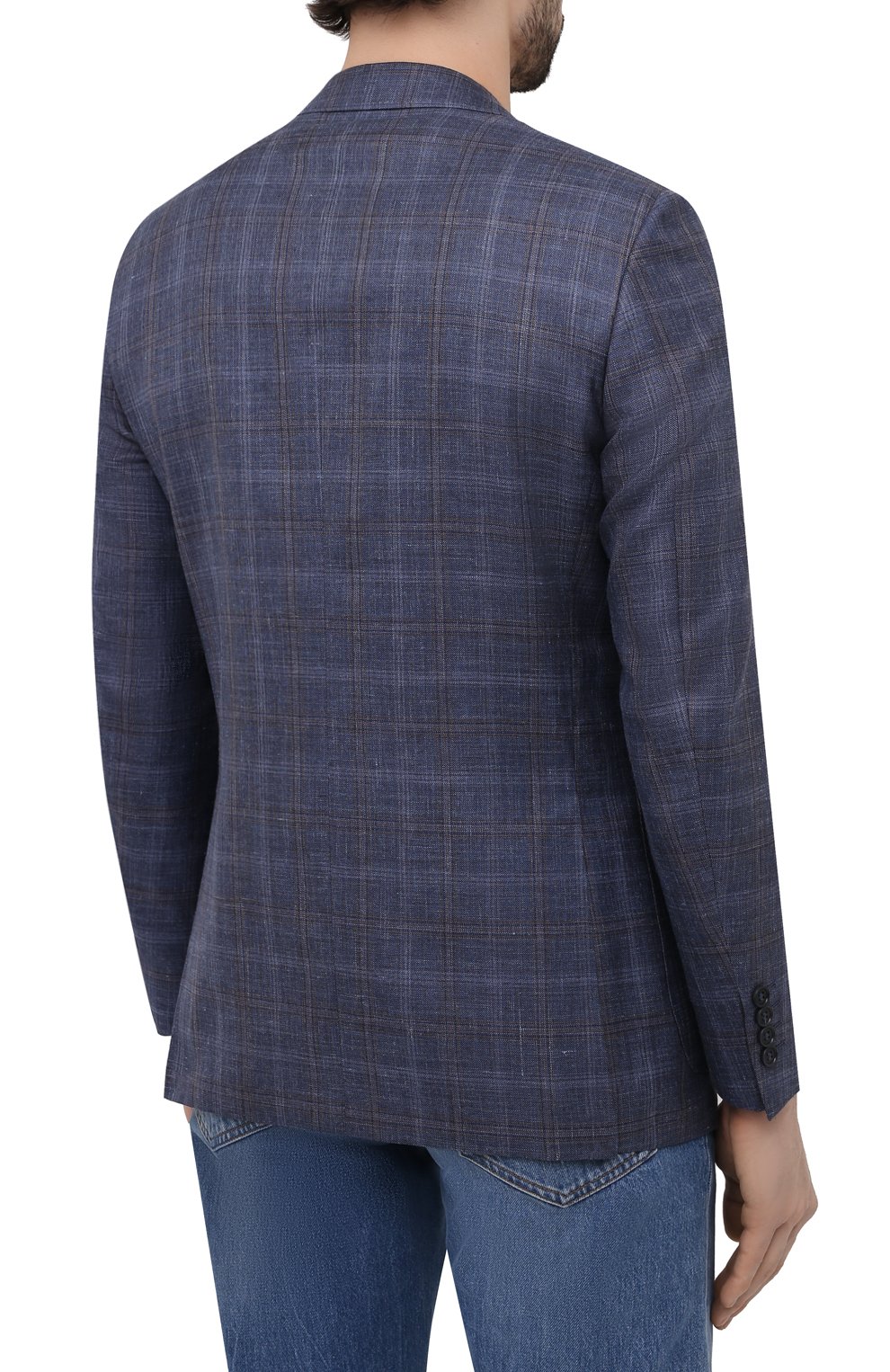 Пиджак из шерсти и шелка CANALI синего цвета по цене 192500 руб., арт. 23288/CF00435, фото 4 Пиджак из шерсти и шелка CANALI, арт. 23288/CF00435, фото 4