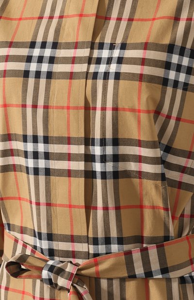 Хлопковое платье-рубашка с поясом BURBERRY, арт. 8003203, фото 5