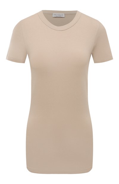 Женская хлопковая футболка BRUNELLO CUCINELLI, арт. M0T18B0170