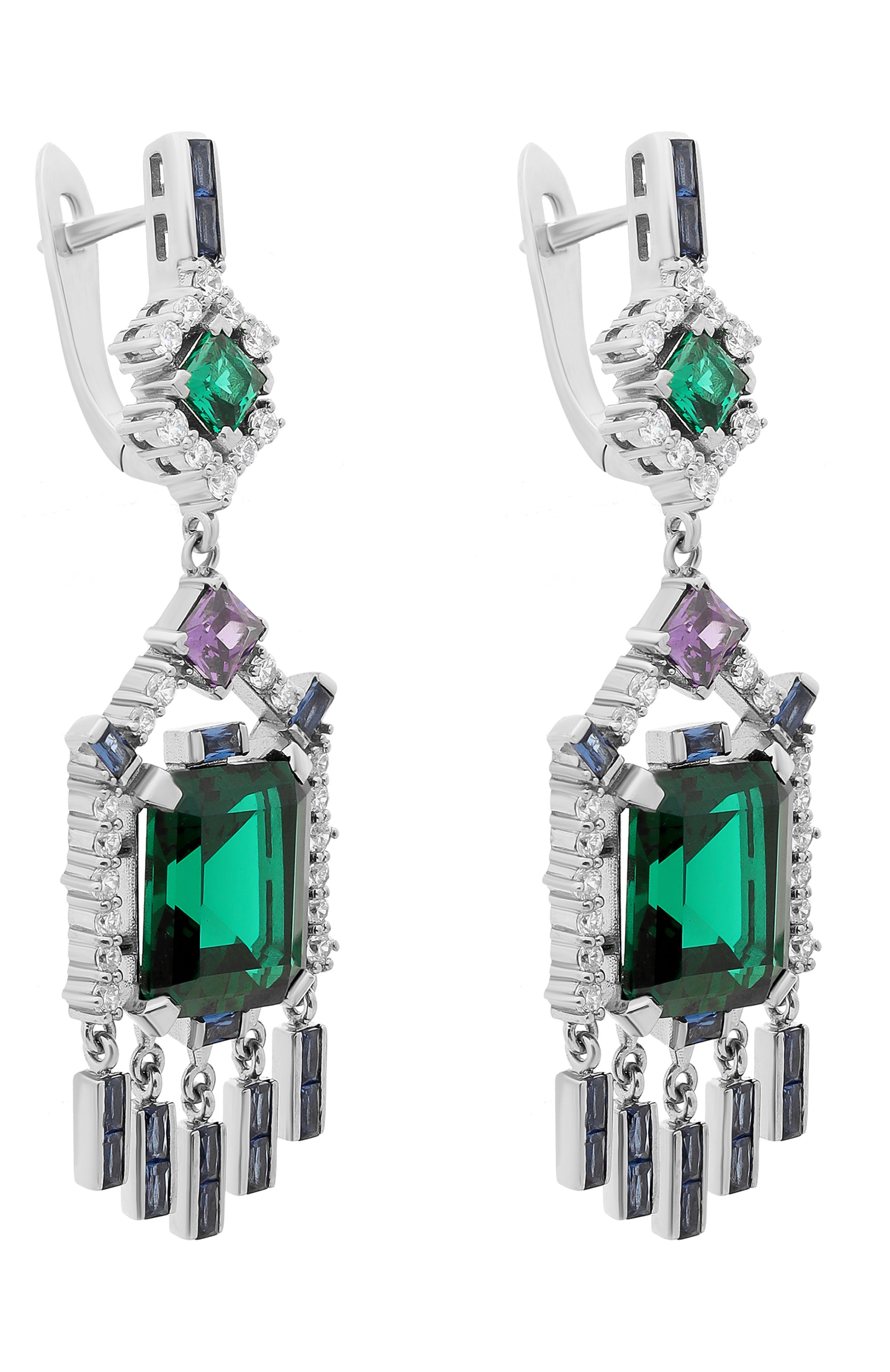 Серьги art deco QUEENSBEE зеленого цвета по цене 88000 руб., арт. 201370, фото 3 Серьги art deco QUEENSBEE, арт. 201370, фото 3