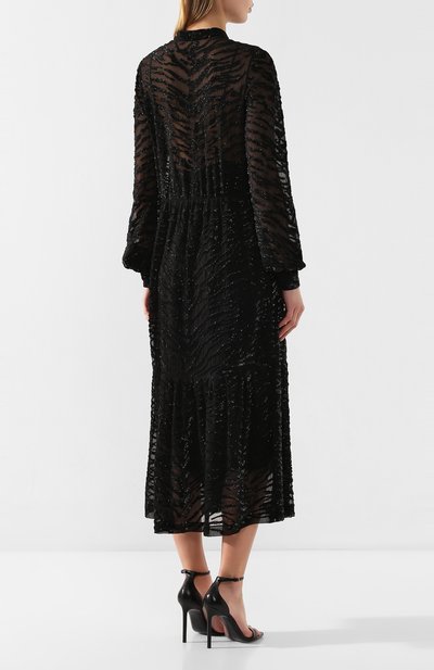 Шелковое платье SAINT LAURENT черного цвета по цене 755000 руб., арт. 615093/Y115W, фото 4 Шелковое платье SAINT LAURENT, арт. 615093/Y115W, фото 4