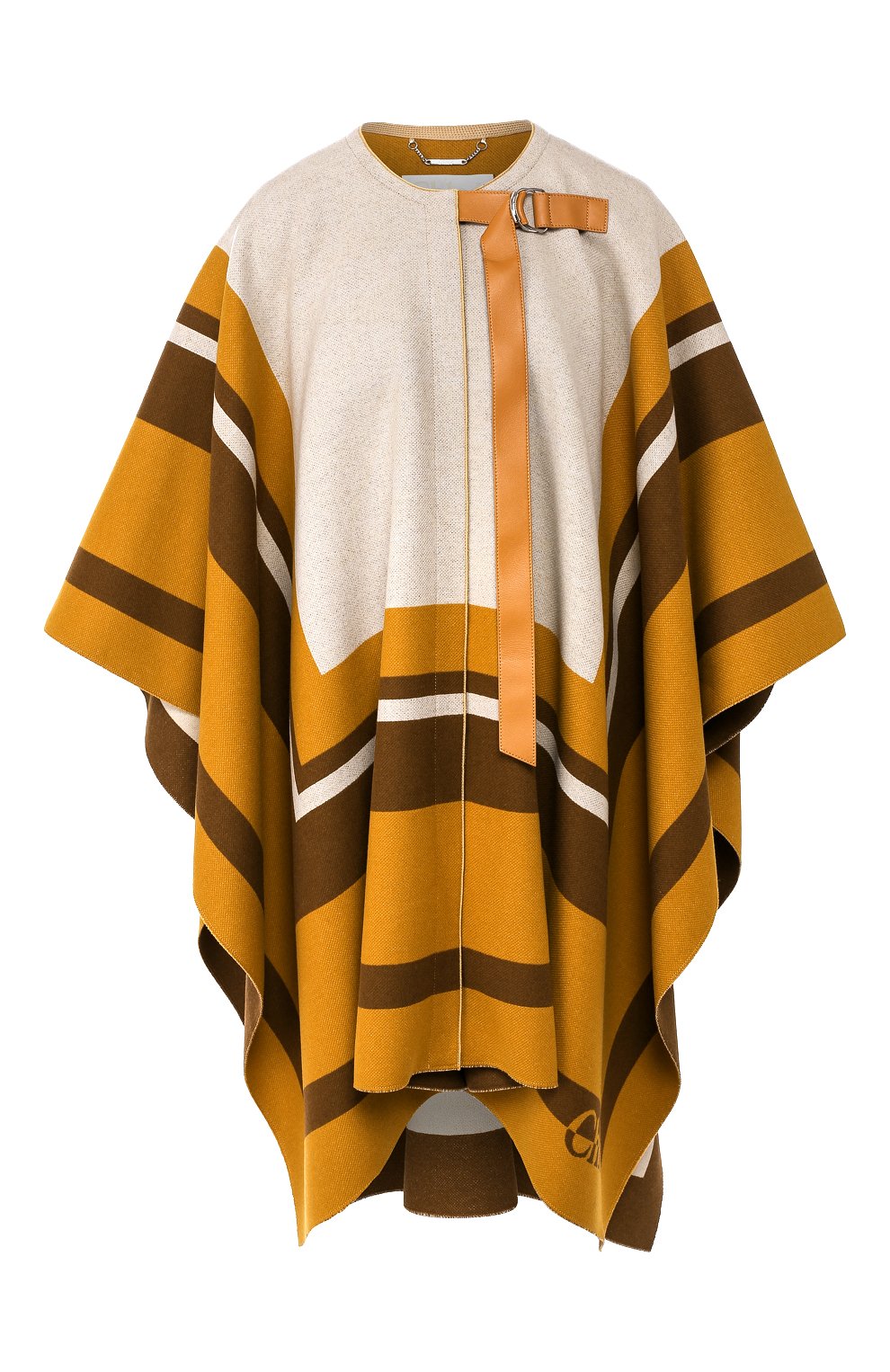 Шерстяное пончо CHLOÉ бежевого цвета по цене 255500 руб., арт. CHC20SMA84170, фото 1 Шерстяное пончо CHLOÉ, арт. CHC20SMA84170, фото 1