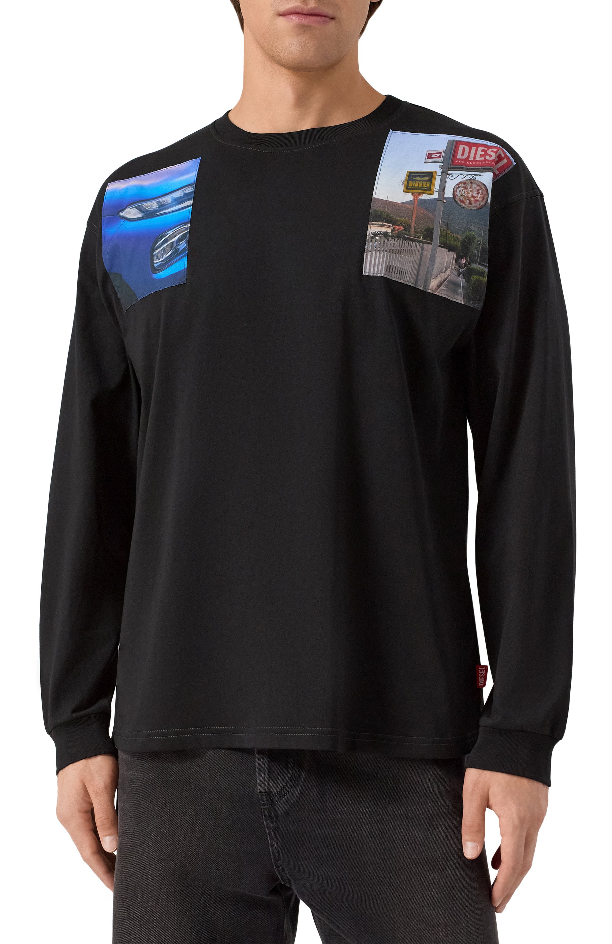 Хлопковый лонгслив DIESEL, арт. A19468/0PLAT, фото 3