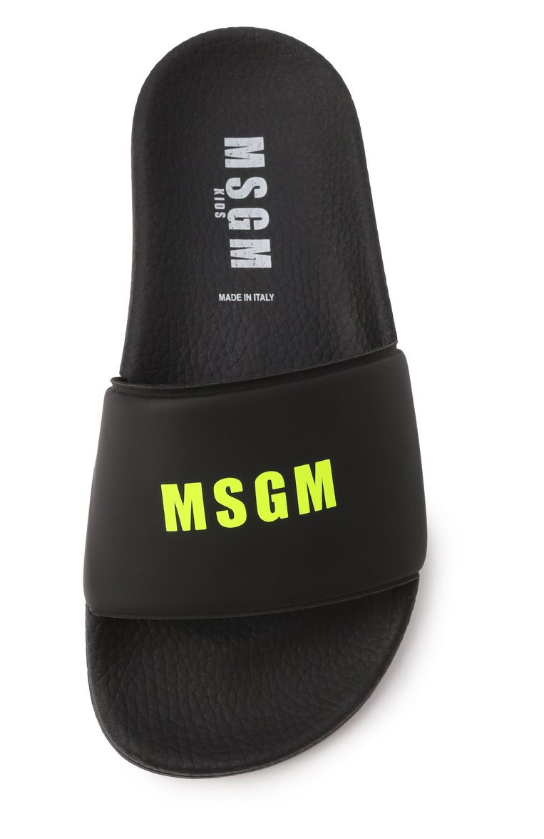 Детские шлепанцы MSGM KIDS черного цвета, арт. 79853/VAR1/24-27 | Фото 4 (Материал внешний: Пластик, Резина; Нос: Не проставлено; Материал внутренний: Текстиль)