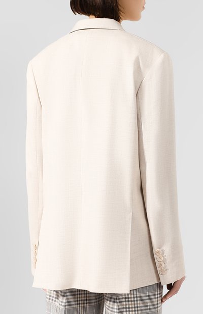Жакет из смеси вискозы и льна STELLA MCCARTNEY бежевого цвета по цене 92800 руб., арт. 561102/SMB61, фото 4 Жакет из смеси вискозы и льна STELLA MCCARTNEY, арт. 561102/SMB61, фото 4