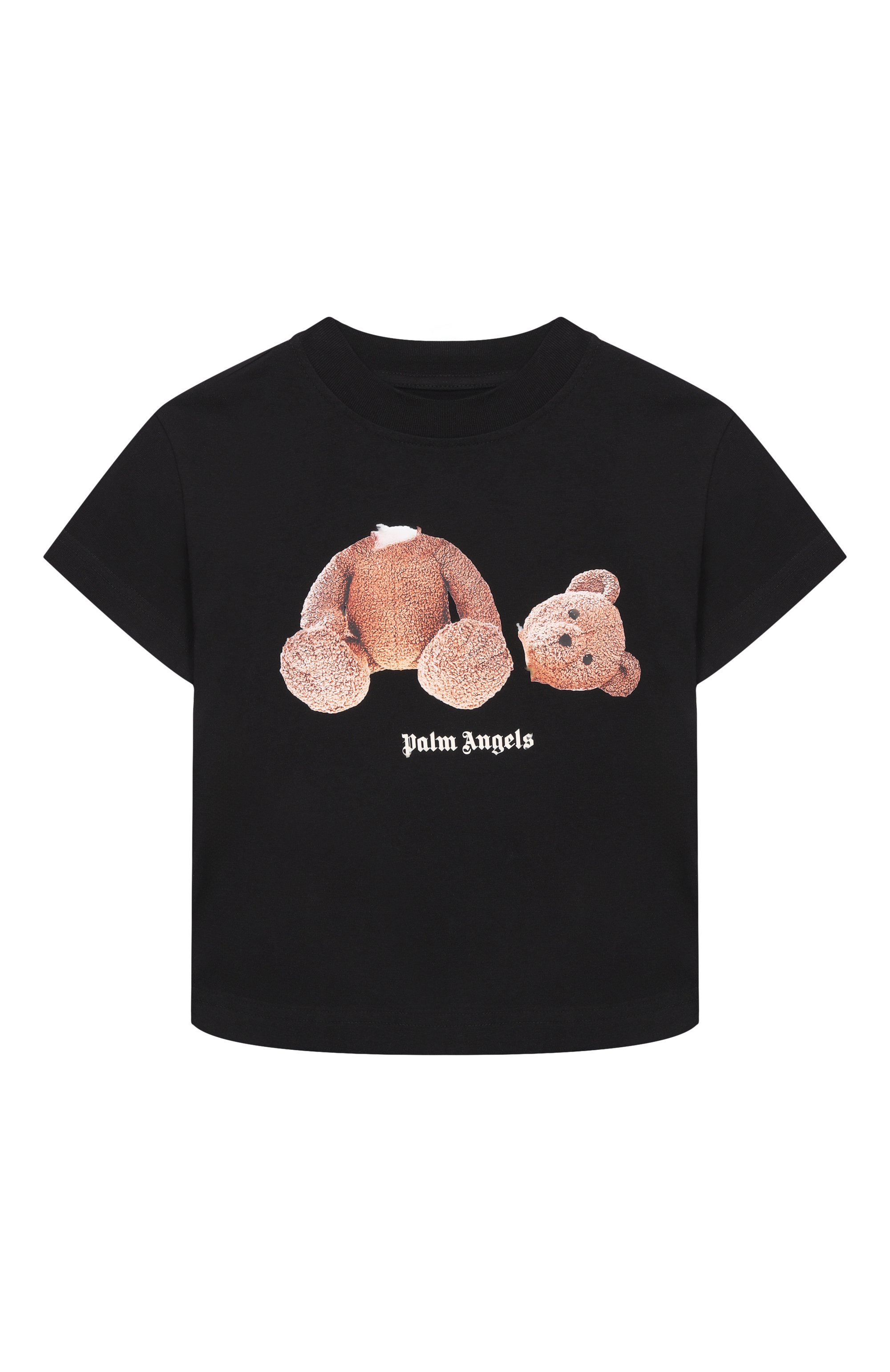 Хлопковая футболка PALM ANGELS черного цвета по цене 10650 руб., арт. PBAA003S26JER001, фото 1 Хлопковая футболка PALM ANGELS, арт. PBAA003S26JER001, фото 1