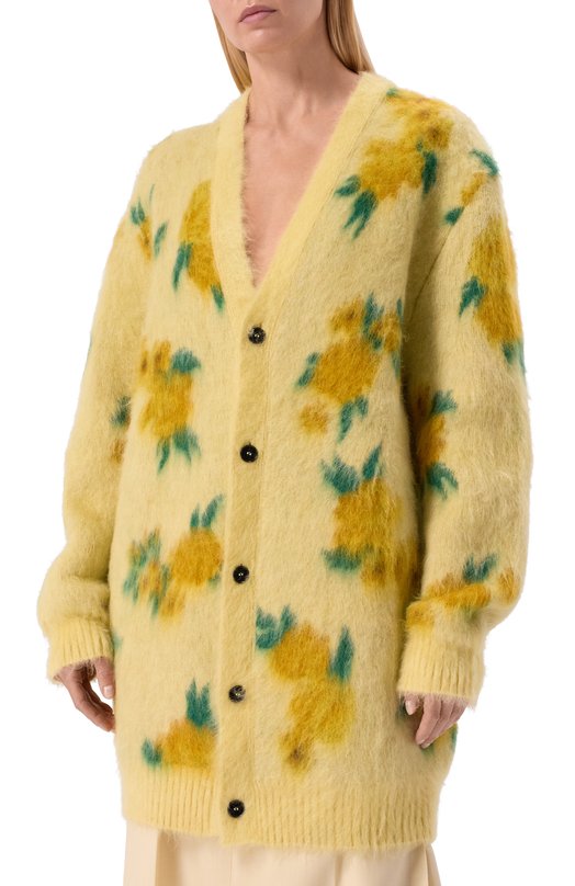 Кардиган из шерсти и шелка Jil Sander J02HP0042/J14785 Жёлтый  J02HP0042/J14785 Фото 3