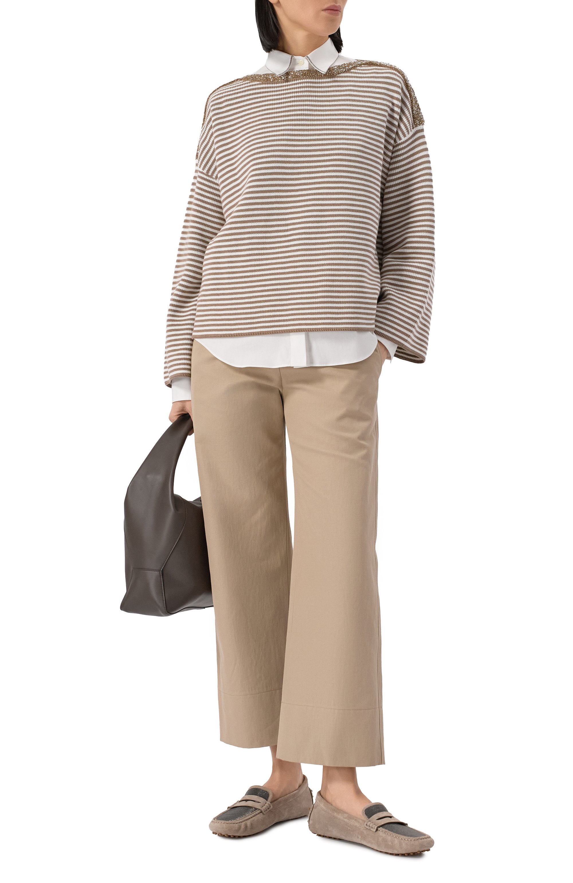 Хлопковый пуловер BRUNELLO CUCINELLI, арт. M19253608, фото 2