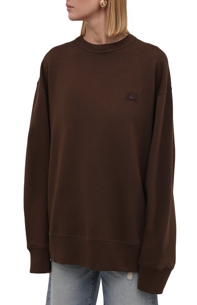 Хлопковый свитшот ACNE STUDIOS коричневого цвета по цене 21800 руб., арт. CI0072/W, фото 3 Хлопковый свитшот ACNE STUDIOS, арт. CI0072/W, фото 3