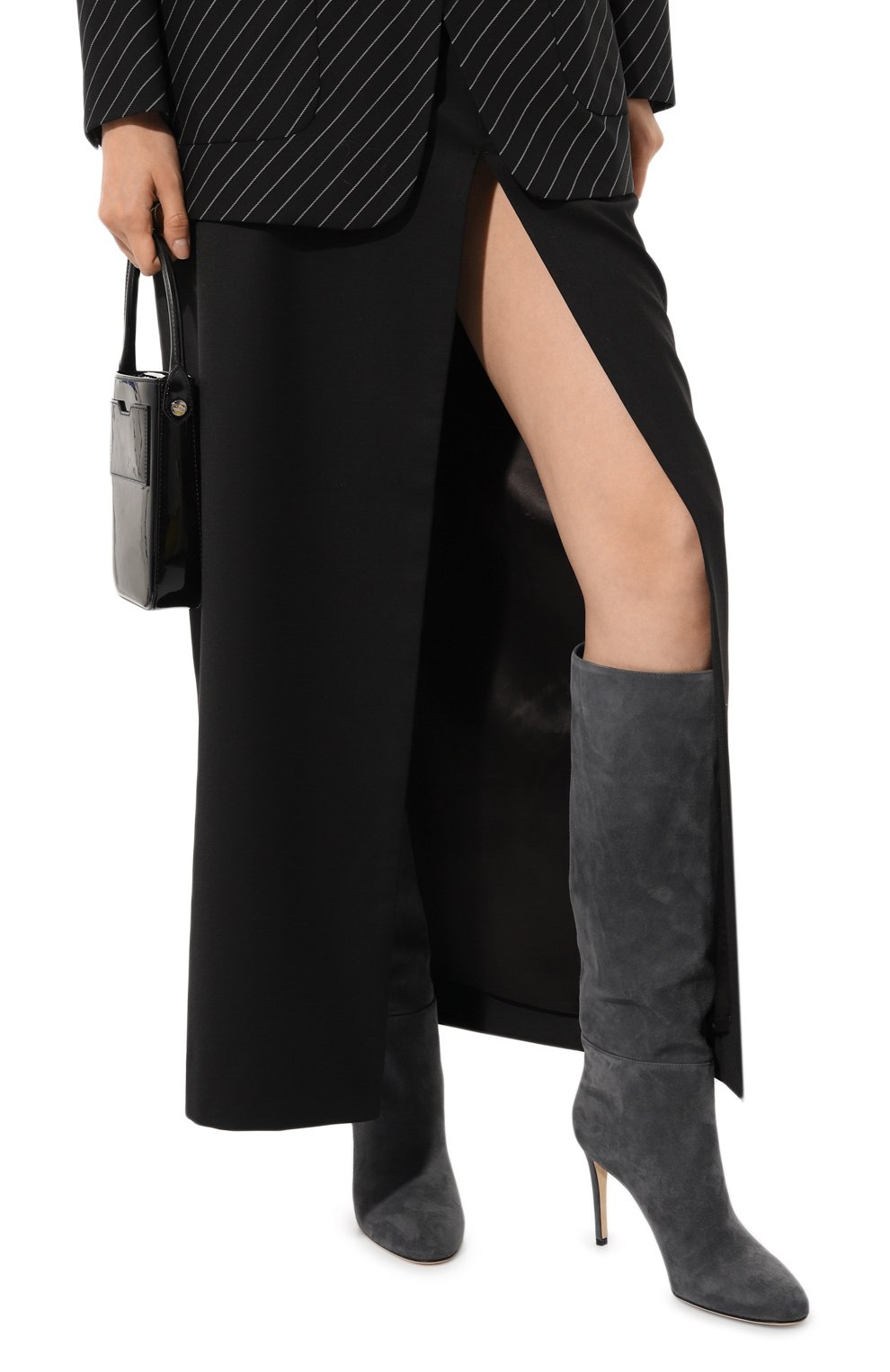 Замшевые сапоги SERGIO ROSSI темно-серого цвета по цене 131000 руб., арт. A70370/MCAZ01, фото 3 Замшевые сапоги SERGIO ROSSI, арт. A70370/MCAZ01, фото 3