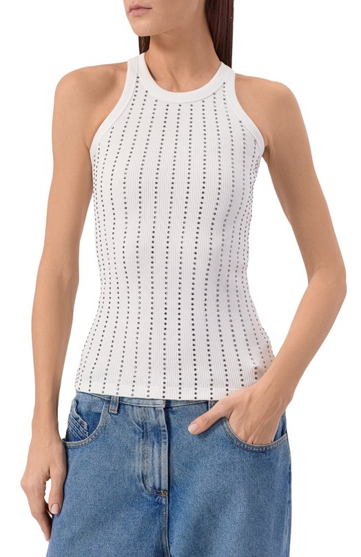 Топ с отделкой стразами The Attico 260WCN00004/JJJ073TR Белый  260WCN00004/JJJ073TR Фото 3