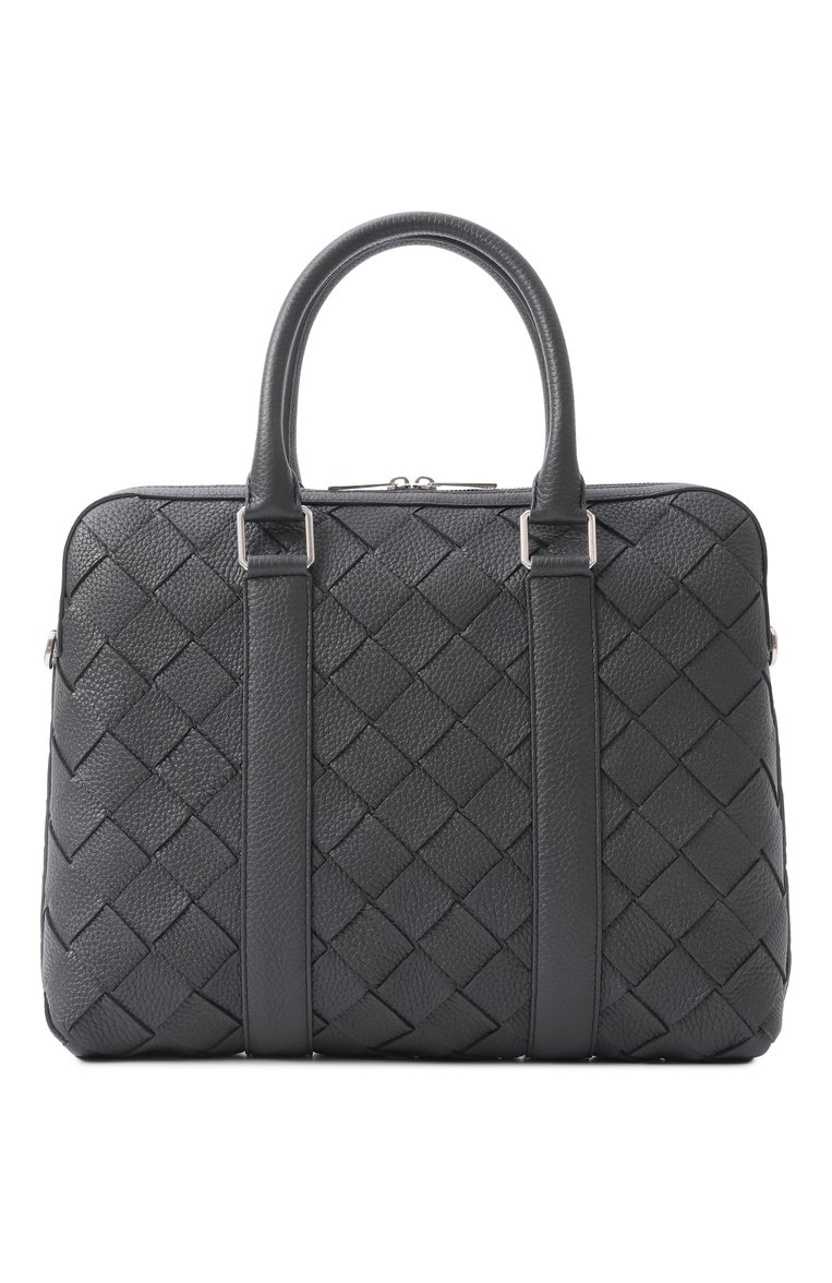 Мужская портфель intrecciato slim BOTTEGA VENETA серого цвета, арт. 799765 V4G31 | Фото 6 (Материал: Натуральная кожа; Ремень/цепочка: На ремешке; Материал сплава: Проставлено; Размер: large; Драгоценные камни: Проставлено; Сумки-технические: Портфели)