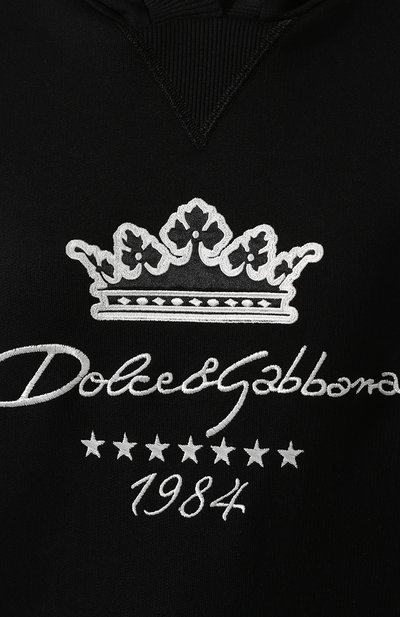 Хлопковое худи DOLCE & GABBANA черного цвета по цене 97700 руб., арт. F9G76Z/FU7DU, фото 5 Хлопковое худи DOLCE & GABBANA, арт. F9G76Z/FU7DU, фото 5