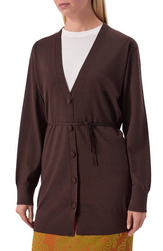 Шерстяной кардиган Dries Van Noten 252-011204-2700 Коричневый  252-011204-2700 Фото 3