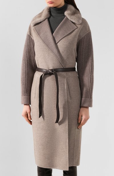 Пальто из смеси шерсти и кашемира MANZONI24, арт. 19M523-DB1VXL/40-46, фото 3