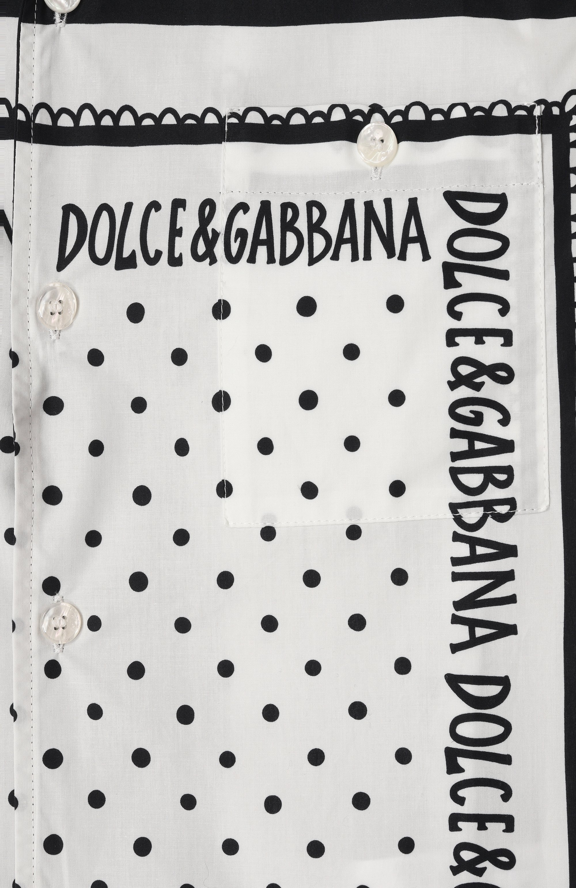 Хлопковая рубашка DOLCE & GABBANA черно-белого цвета по цене 63300 руб., арт. L44S10/FI5KQ/8-14, фото 3 Хлопковая рубашка DOLCE & GABBANA, арт. L44S10/FI5KQ/8-14, фото 3