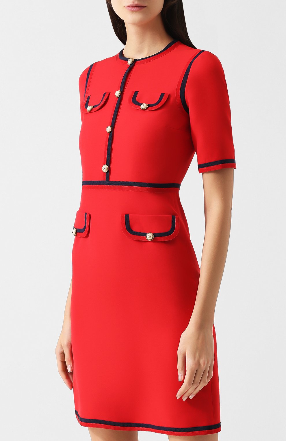 Приталенное мини-платье из смеси шерсти и шелка GUCCI, арт. 475850/ZHM88, фот о 3