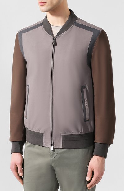 Кожаный бомбер ZEGNA коричневого цвета по цене 615500 руб., арт. CSCBC/5S204, фото 3 Кожаный бомбер ZEGNA, арт. CSCBC/5S204, фото 3