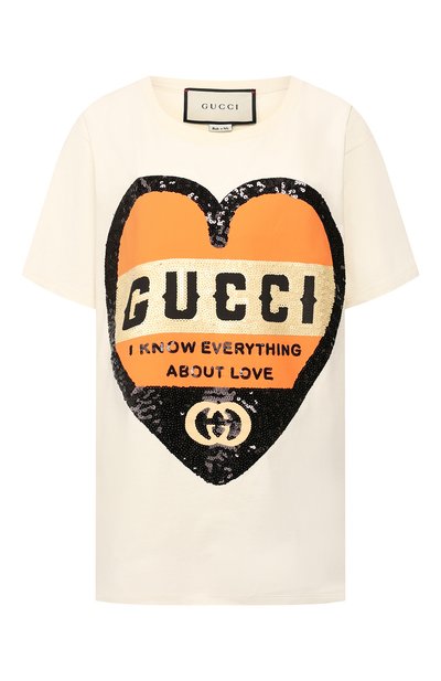 Женская хлопковая футболка GUCCI, арт. 492347/XJB72