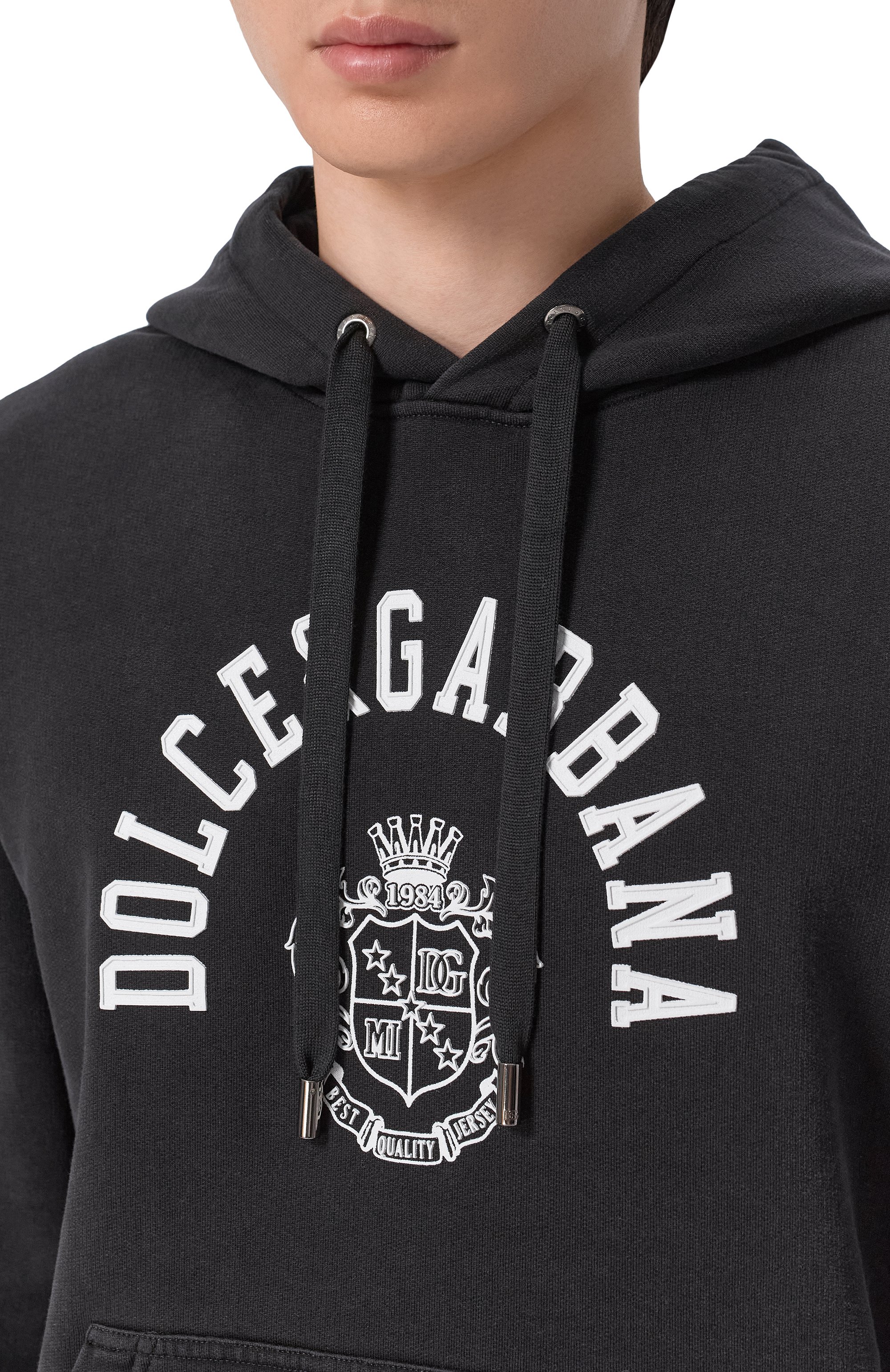 Хлопковое худи DOLCE & GABBANA черного цвета по цене 125500 руб., арт. G9BGPT/G7P0T, фото 5 Хлопковое худи DOLCE & GABBANA, арт. G9BGPT/G7P0T, фото 5