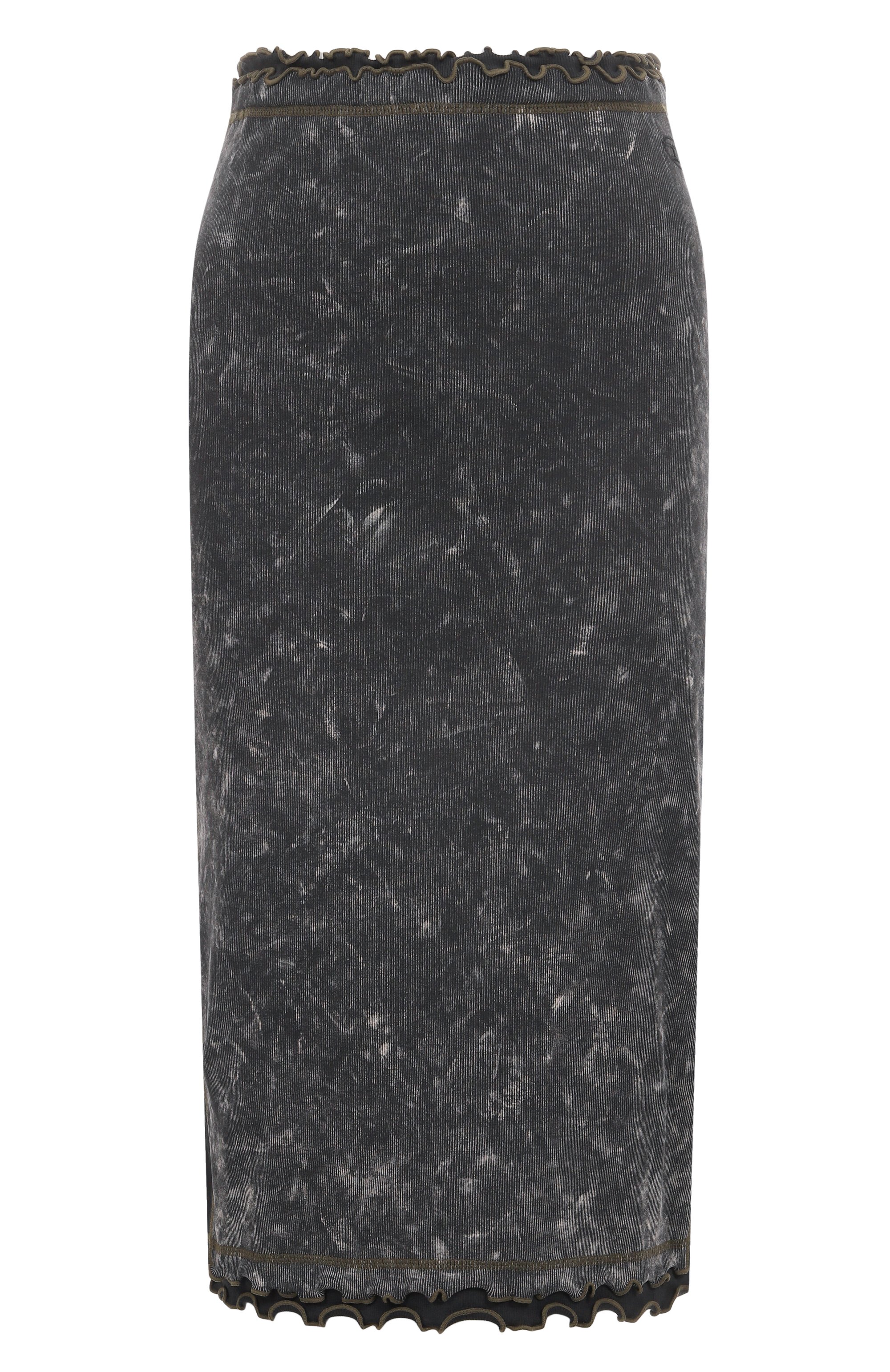 Хлопковая юбка DIESEL темно-серого цвета по цене 21150 руб., арт. A16656/0JQAT, фото 1 Хлопковая юбка DIESEL, арт. A16656/0JQAT, фото 1